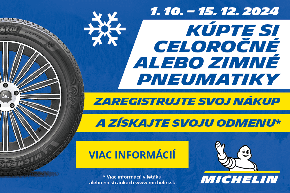 Získajte späť 25 alebo 50 € k pneu Michelin